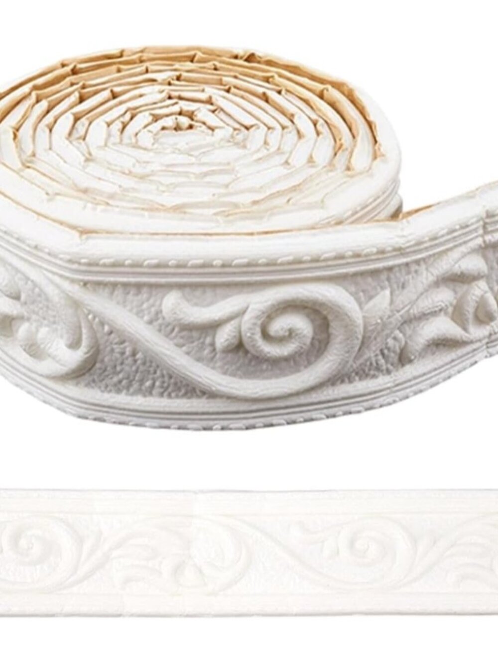 88 x 1.96in Crown Molding Peel and Stick Foam White Self Adhesive Flexible Trim